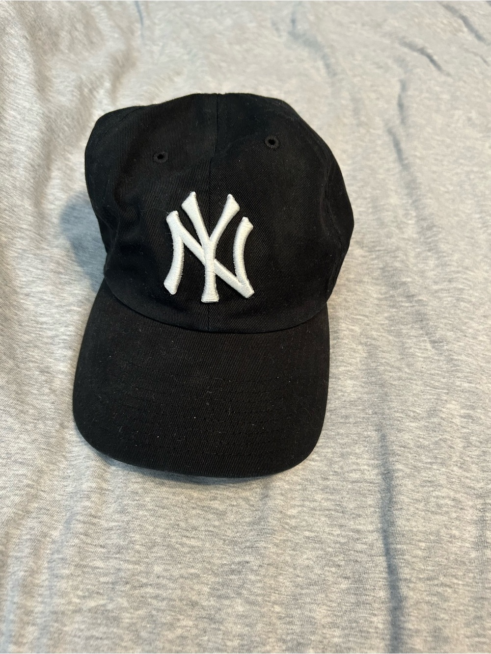 ‘47 New Era Black Cap with White NY Embroidered Logo